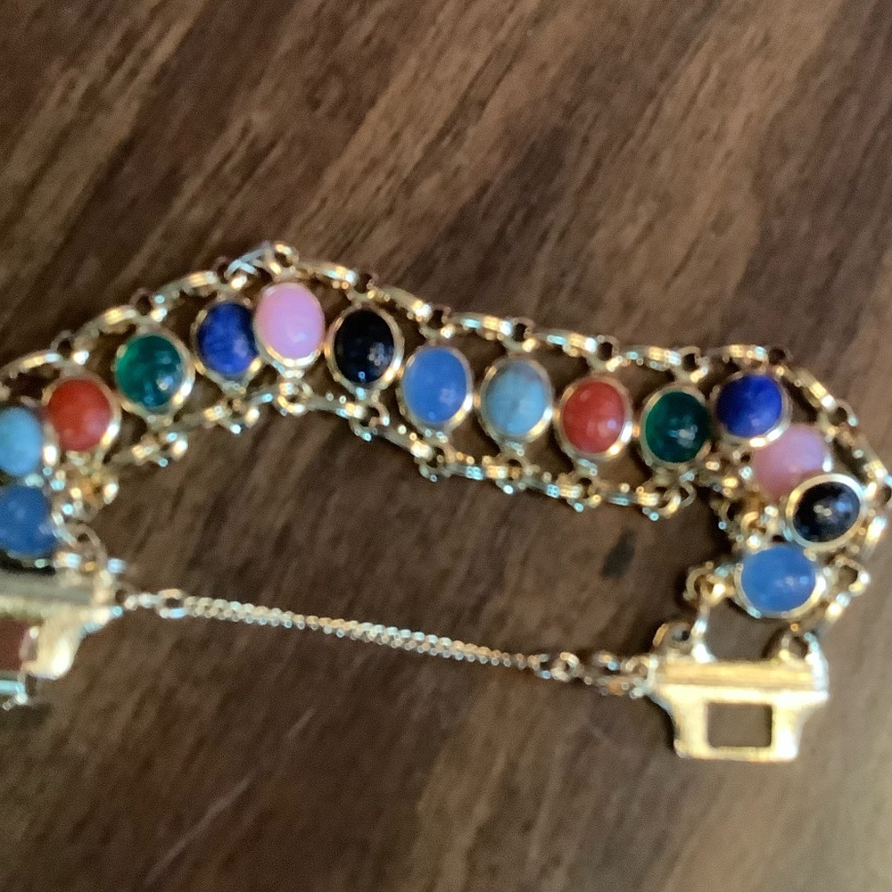 Gold tone scarab bracelet